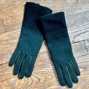 Echo Soft Green Leather and Lambswool Gloves